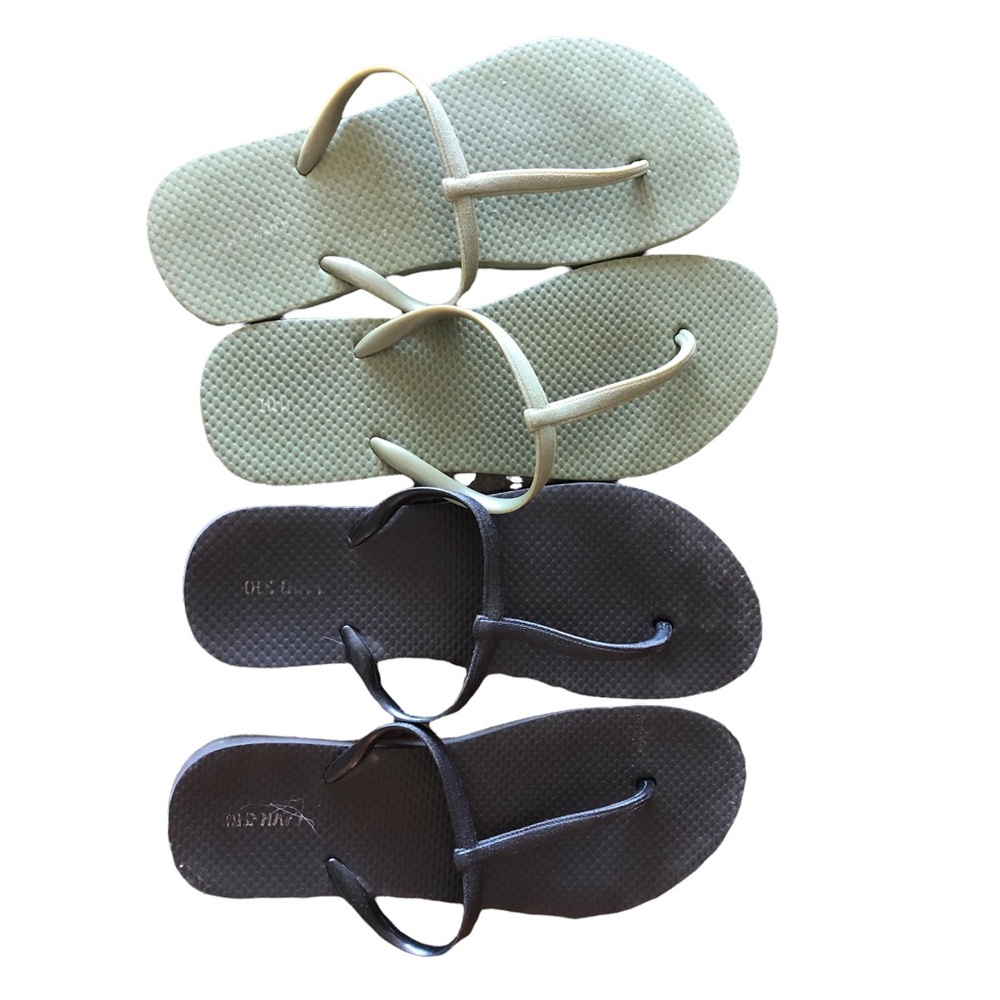 Two pairs Old Navy t-strap flip flops